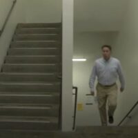 Escherian Stairwell RIT hoax debunked" and "M.C. Escher Relativity impossible stairs